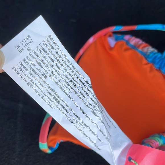 FARM RIO NWT PAINTED BIRDS BLUE TIE SIDE BIKINI TOP - NWT - M - Picture 8 of 10